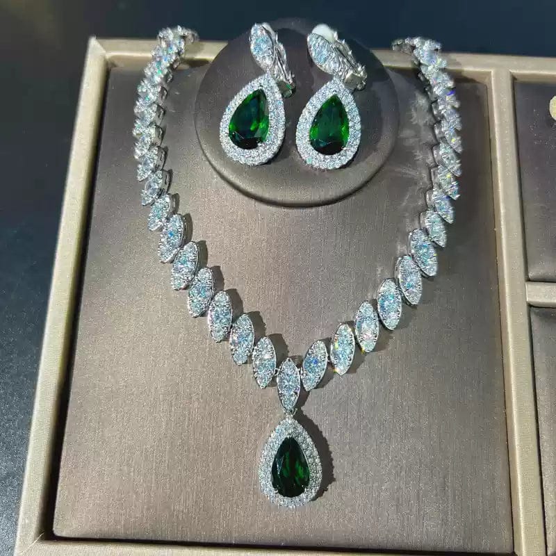 Emerald Elegance Luxe Bridal Jewellery Set