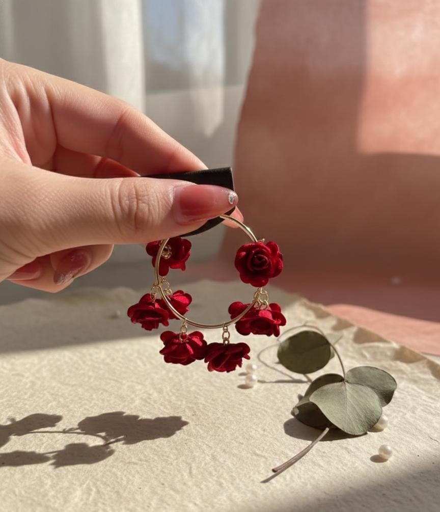 Handcrafted Floral Statement Earrings